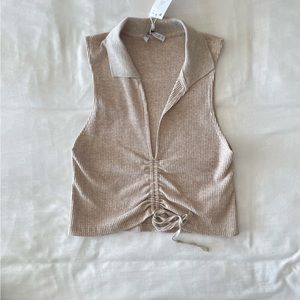 Zara Cream/Tan Top. Very Stretchy. Size M. Never Worn